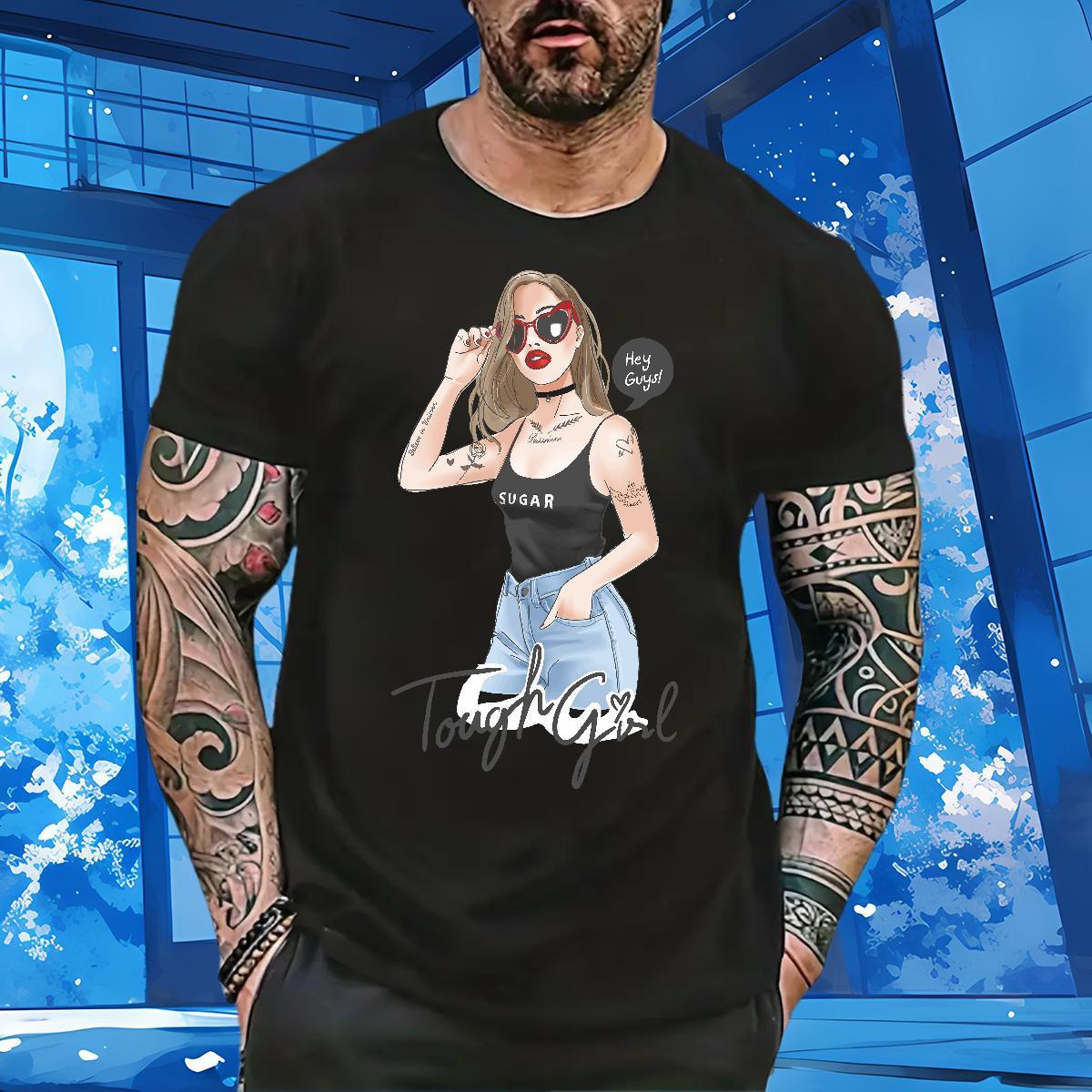 T Shirts Men 100% Cotton 230g character Daily Wear Round Neck Short Sleeve DIY Printed Men Tshirts Designer Cool Tops Shirt
