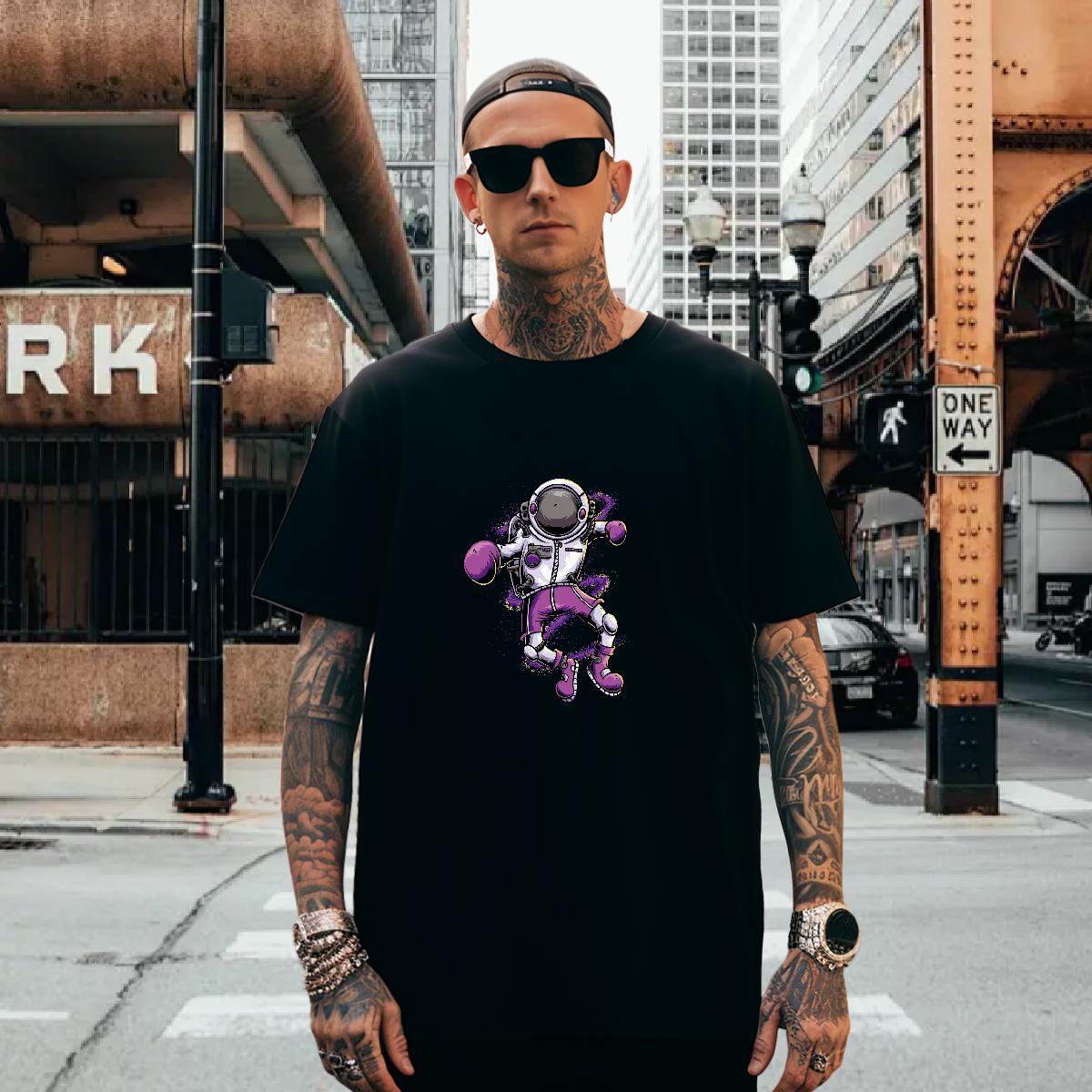 T Shirts Men 230g 100% Cotton universe Street Wear Breathable Crew Neck DIY Tshirts 2024 Summer Designer Tees
