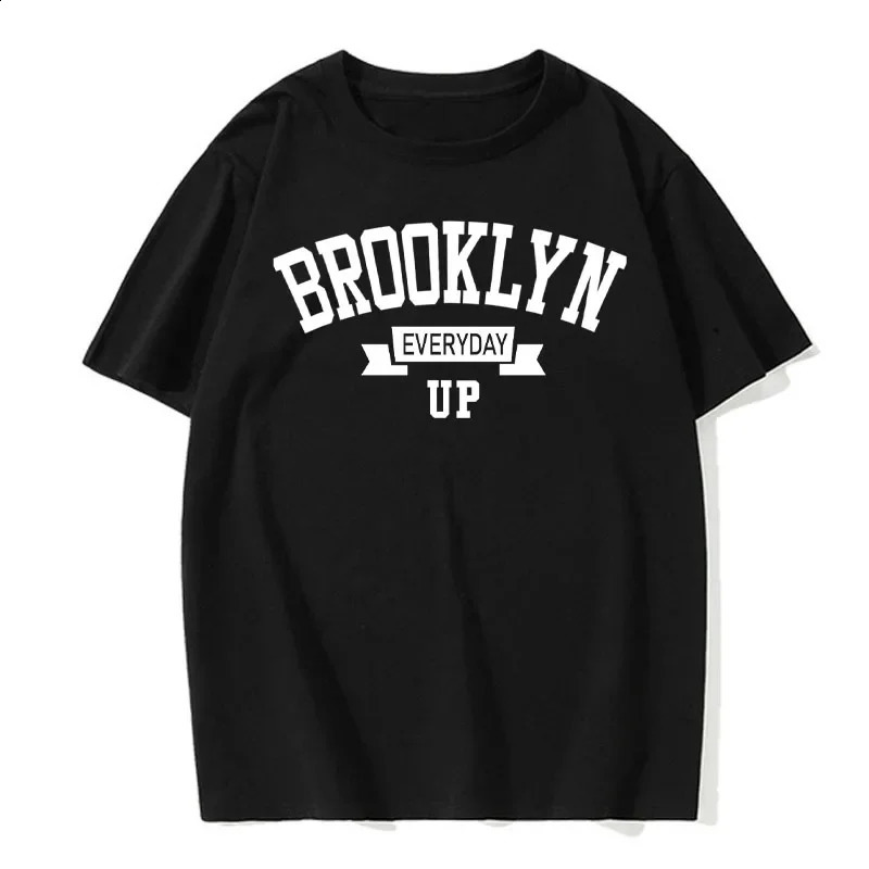 Summer mens cotton Tshirt Brooklyn print top fashion letter vest short sleeved clothing Harajuku streetwear 240813