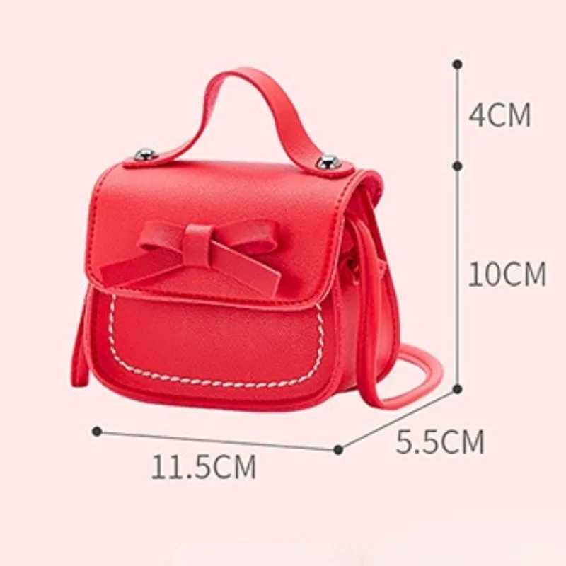 New Cute Leather Baby Messenger Bag Childrens Girl Princess Shoulder Bag Handbag Solid Bow Princess Coin Wallet Gift W240813