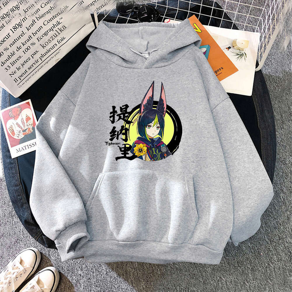 Genshin Impact Hooded Tighnari Print Men Women Plus Size Hoodies Aesthetic Trendy High Quality Sweatshirt Unisex Pullover