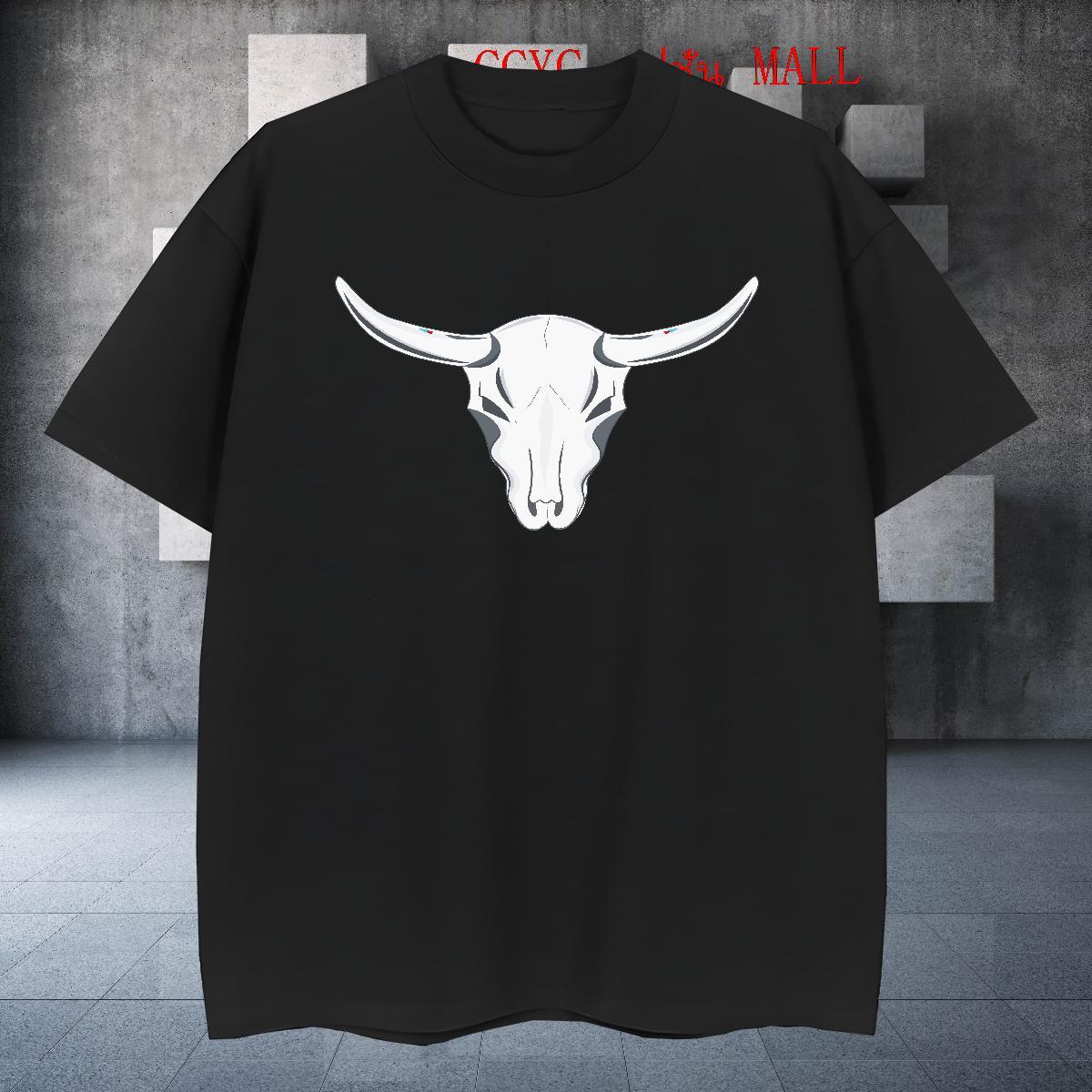 Loose T Shirts Men cow Breathable Crew Neck Hip Hop DIY Printed 230g 100% Cotton Men Clothes T-Shirt New Designer Tops Shirt
