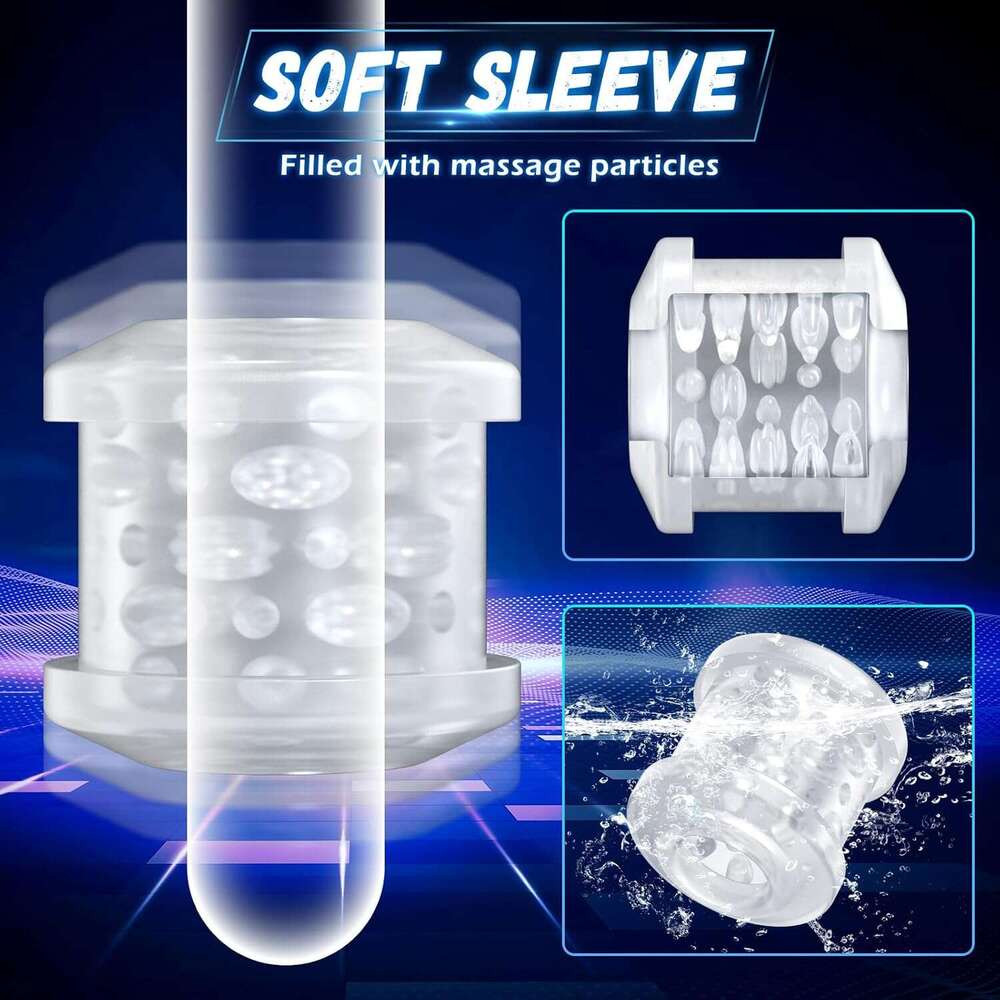 Automatic male device, Stronking male device cup, with 7 powerful thrust and vibration modes, men's pocket cat, double open end massager sex toy
