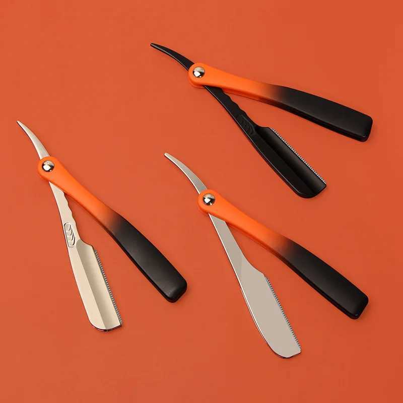 Stainless Steel Straight Edge Razor Manual Folding Shaver Handle Beard Trimmer Salon Hair Cutting Shaving ToolsM240814