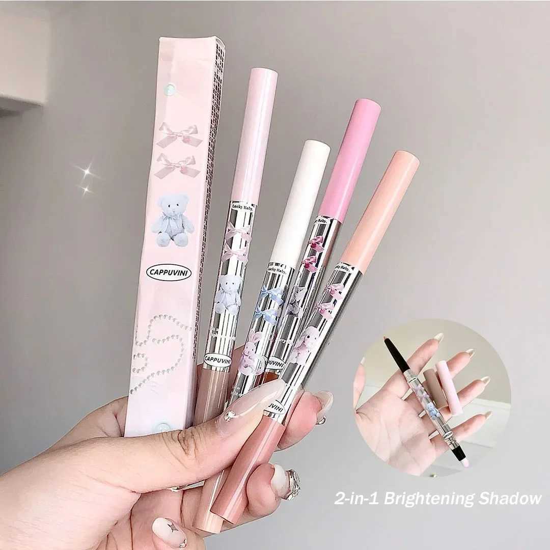 Double Head Silkworm Highlight Pencil Diamond Glitter Matte Natural Lying Silkworm Brightening Shadow Eyeliner Pen Korean Makeup Y240813