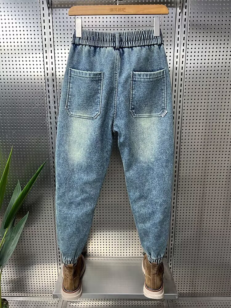 49 American summer jeans men's cropped versatile design trendy fashion slim casual pants
