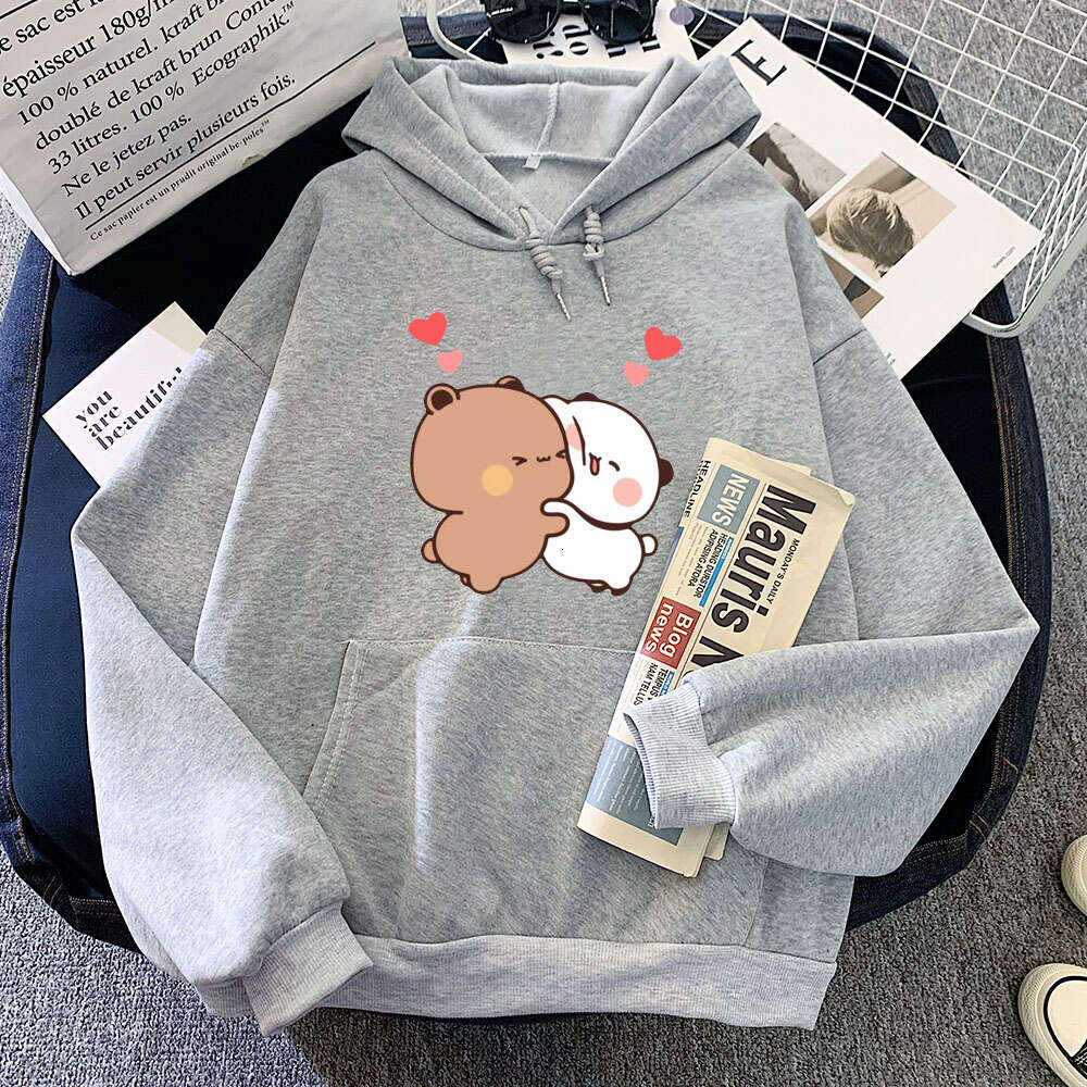 Bear Panda Bubu And Dudu Print Hooded Men Women Hoodies Plus Size Pullover Winter Warm Sweatshirt Haruku Unisex Streetwear