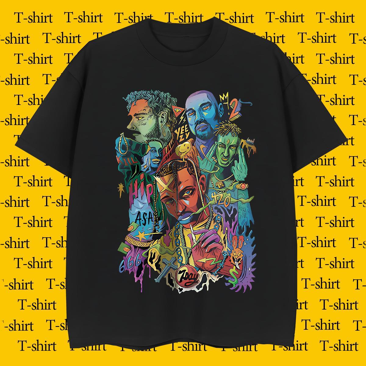 T shirt 230g Pure Cotton portrait Sport O-Neck Short Sleeve Black White Men Tops Tees DIY Customized Loose Fit Tshirts