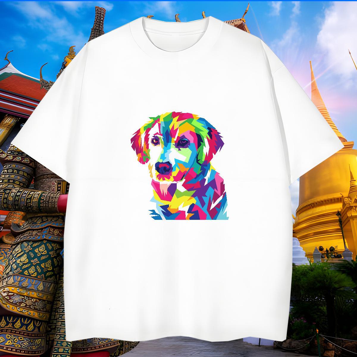 Cool Design Men T Shirts dog Breathable Short Sleeve Street Wear Skull 230g Pure Cotton Mens Tshirts Fashion Tops Tees