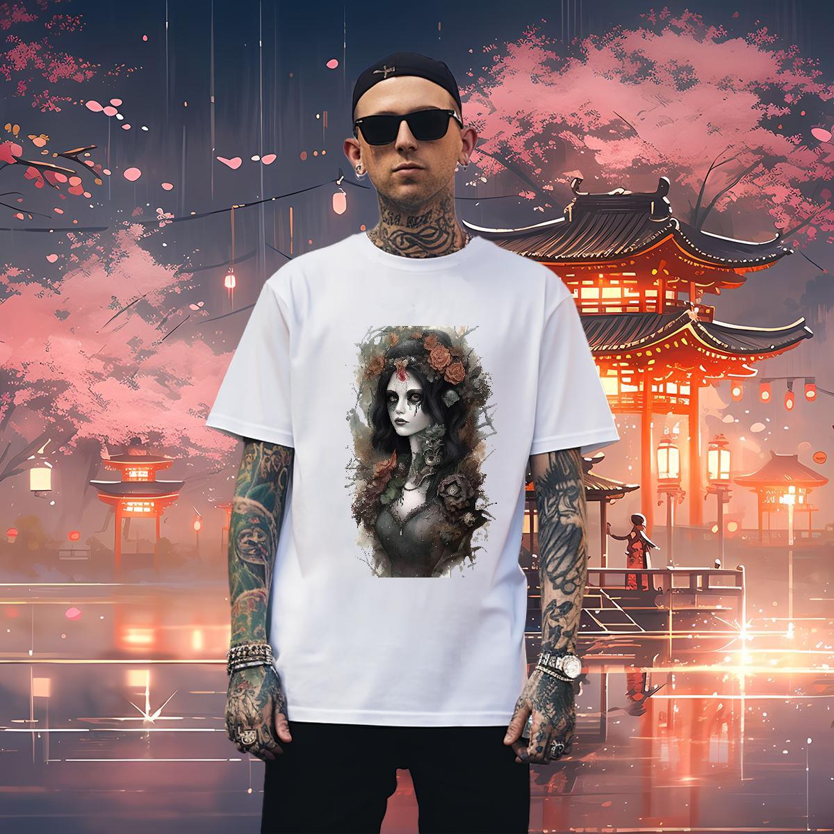 T shirt 230g Cotton portrait Street Short Sleeve Soft Customized Mens Tshirts Factory Direct Popular Tees