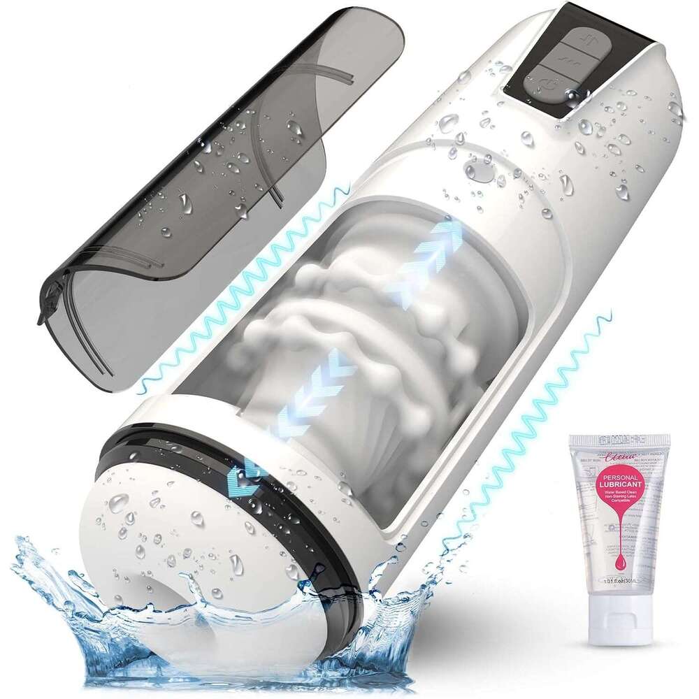 Male cup adult toy - automatic hands-free vibrator pocket genital massager, with 7 thrust and vibration stimulation modes, sex toy men's realisti