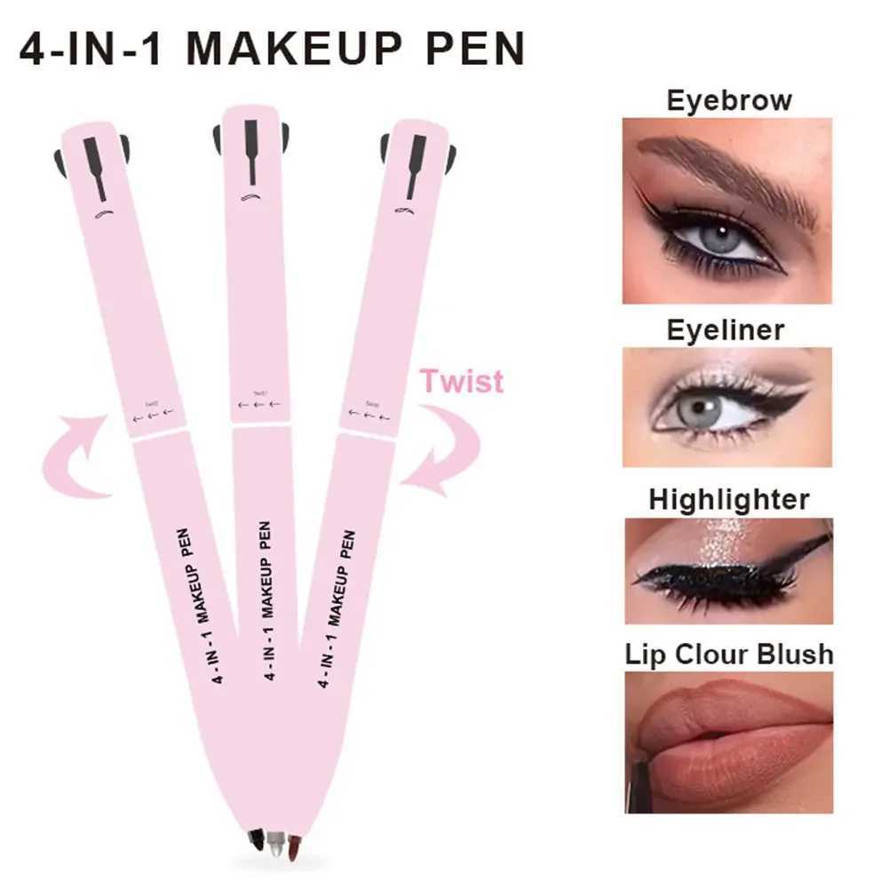 4 In 1 Makeup Pen Eyebrow Pencil Waterproof Drawing Eye Brow Long Lasting Easy Color Eyeliner Eyebrow Pen Sweatproof Makeup Pen Y240813