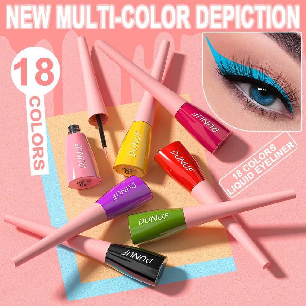 18 Colors Colorful Liquid Eyeliner Pencil Waterproof Long-Lasting Quick-Dry No Blooming Blue White Eye Liner Pen Cosmetics Tools Y240813