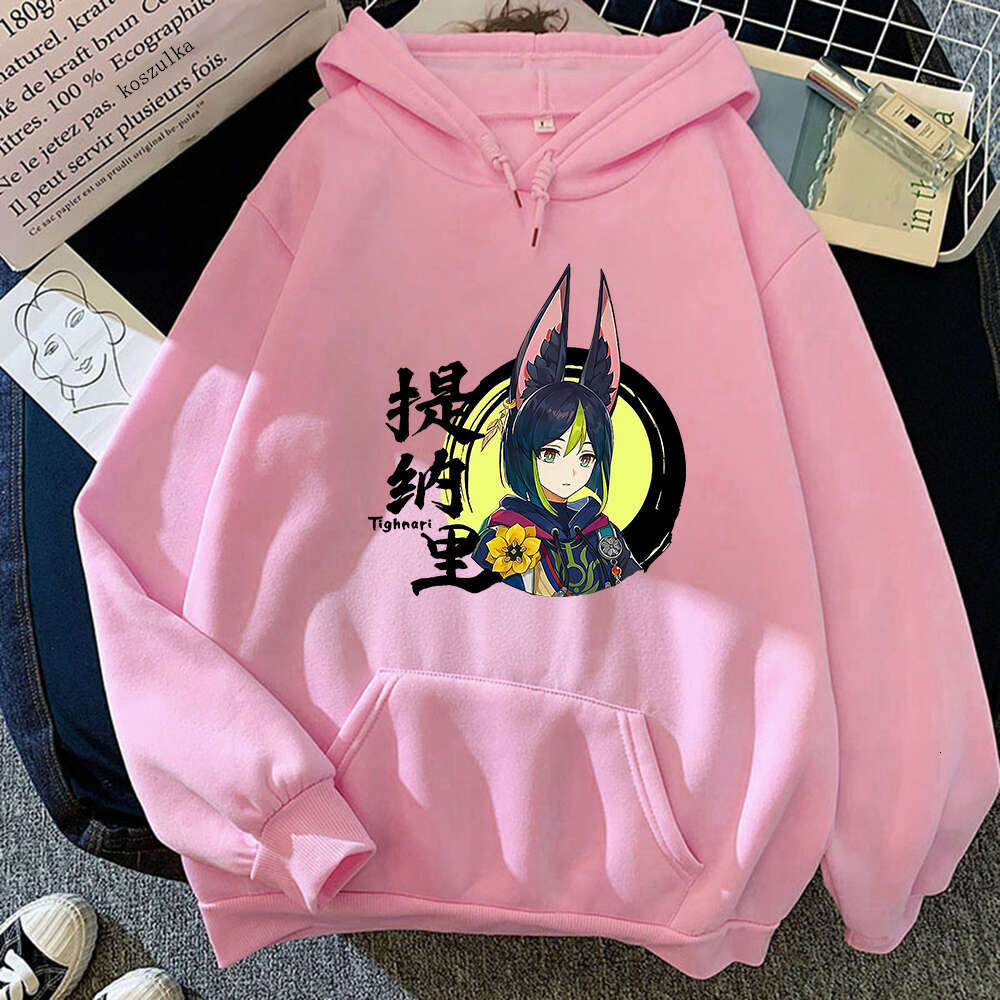 Genshin Impact Hooded Tighnari Print Men Women Plus Size Hoodies Aesthetic Trendy High Quality Sweatshirt Unisex Pullover