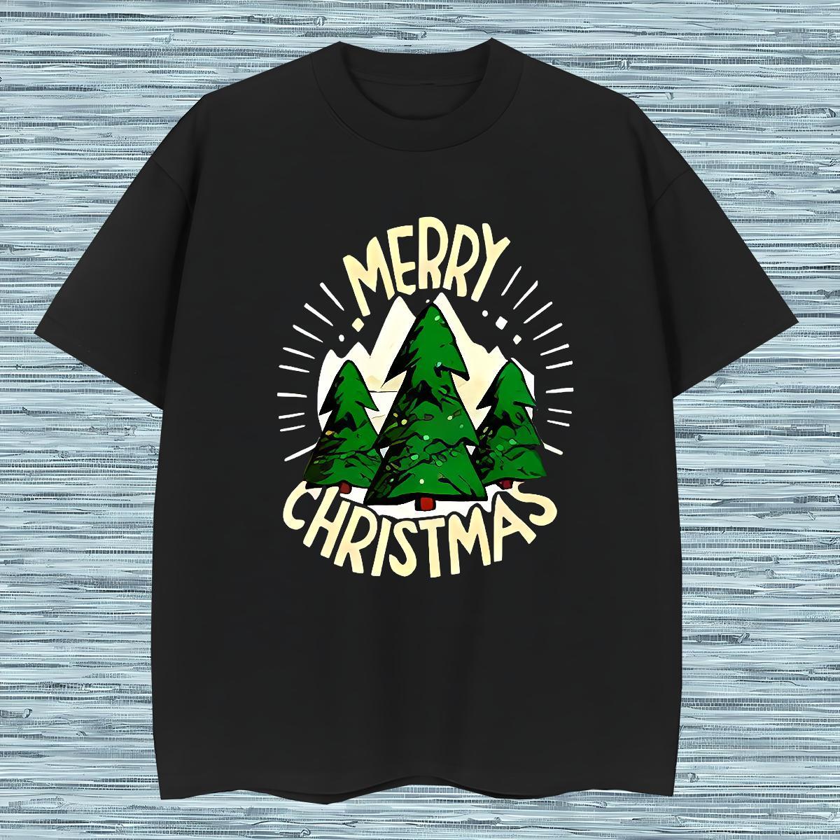 Soft T shirt Christmas Breathable Short Sleeve Hip Hop Street DIY Logo Oversized 100% Cotton 230g Men Tops Tees Customized Tee Shirt