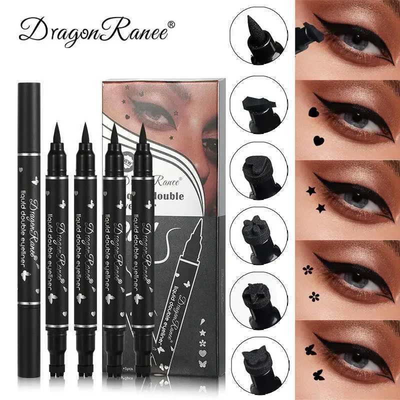 2in1 Liquid Double Head Seal Eyeliner Quick Dry Waterproof Star Butterfly Stamp Eyeliner Embellished Eye Tail Eye Liner Novice Y240813