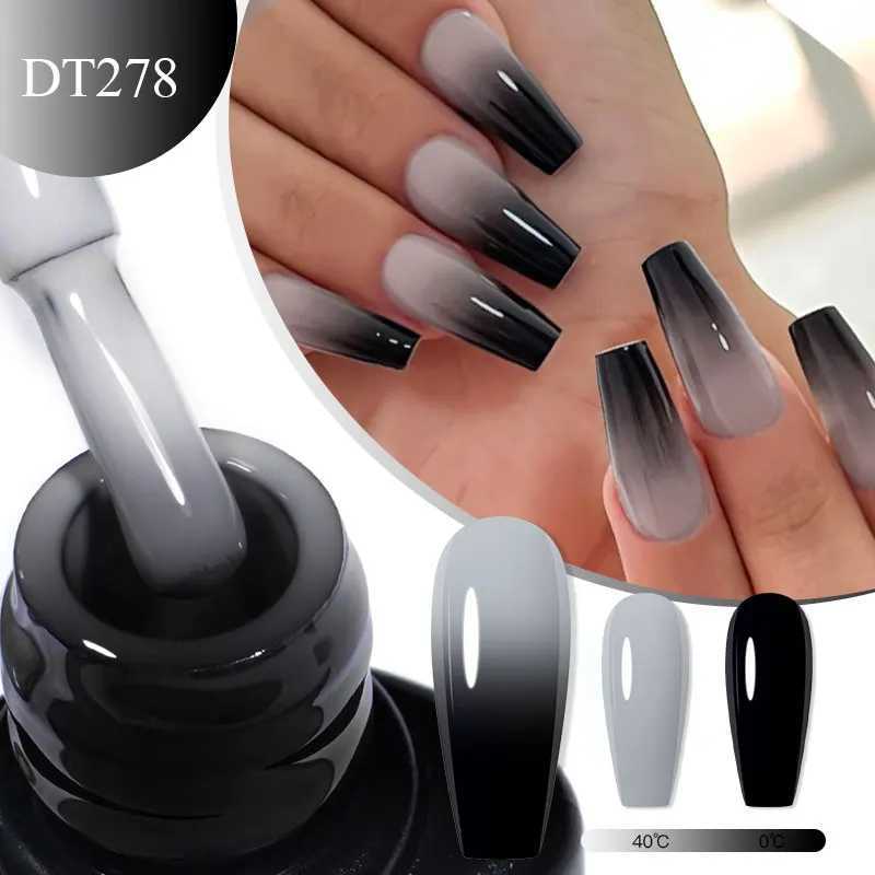 7ml Thermal Gel Nail Polish 3 Layers Temperature Color Changing Gel Winter Grey Semi Permanent Soak Off UV LED Nail Art VarnishM240814