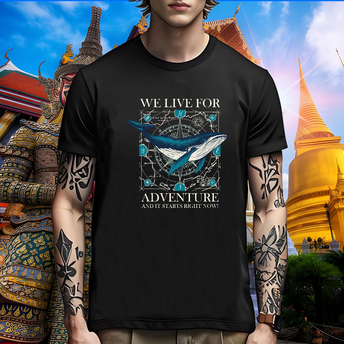 Unisex T shirt fish Short Sleeve O-Neck Casual Beach Anime Print 100% Cotton 230g Tshirt for Man Woman Wholesale Tees