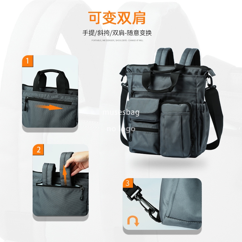 Multifunctional crossbody for men Commuter Backpack Large capacity messenger bag Business tote briefcase for men