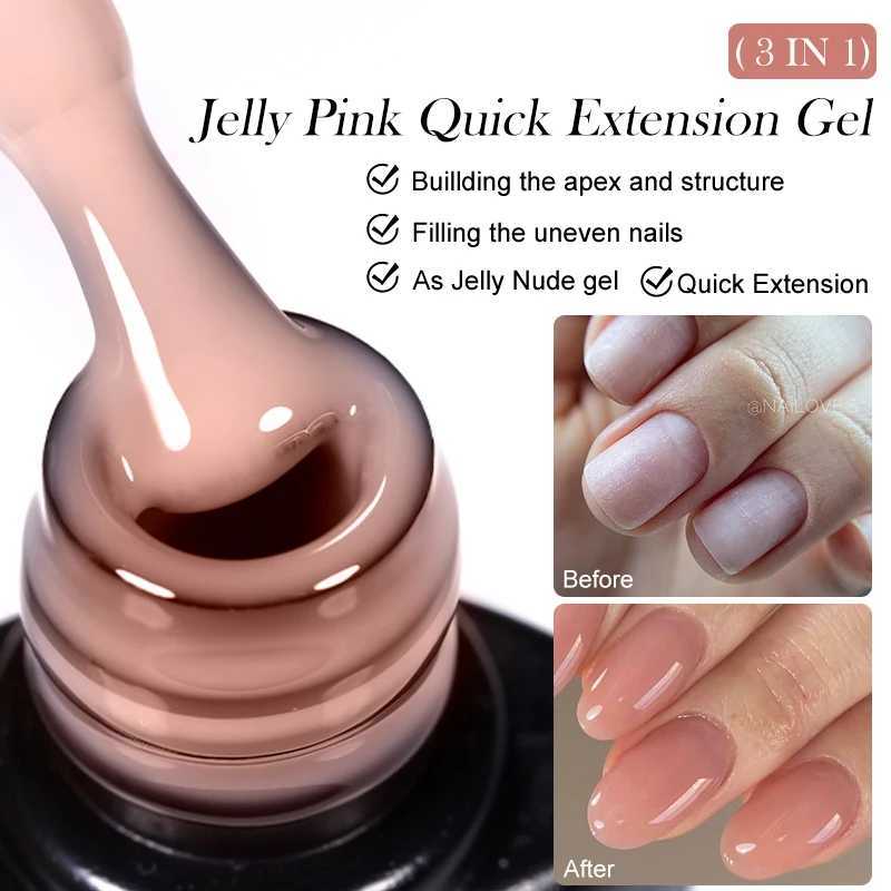 LILYCUTE 7ML Quick Extension Nail Gel Jelly Pink For Manicure Self-Leveling Construction UV Gel Nail Art Rubber Base Gel VarnishM240814