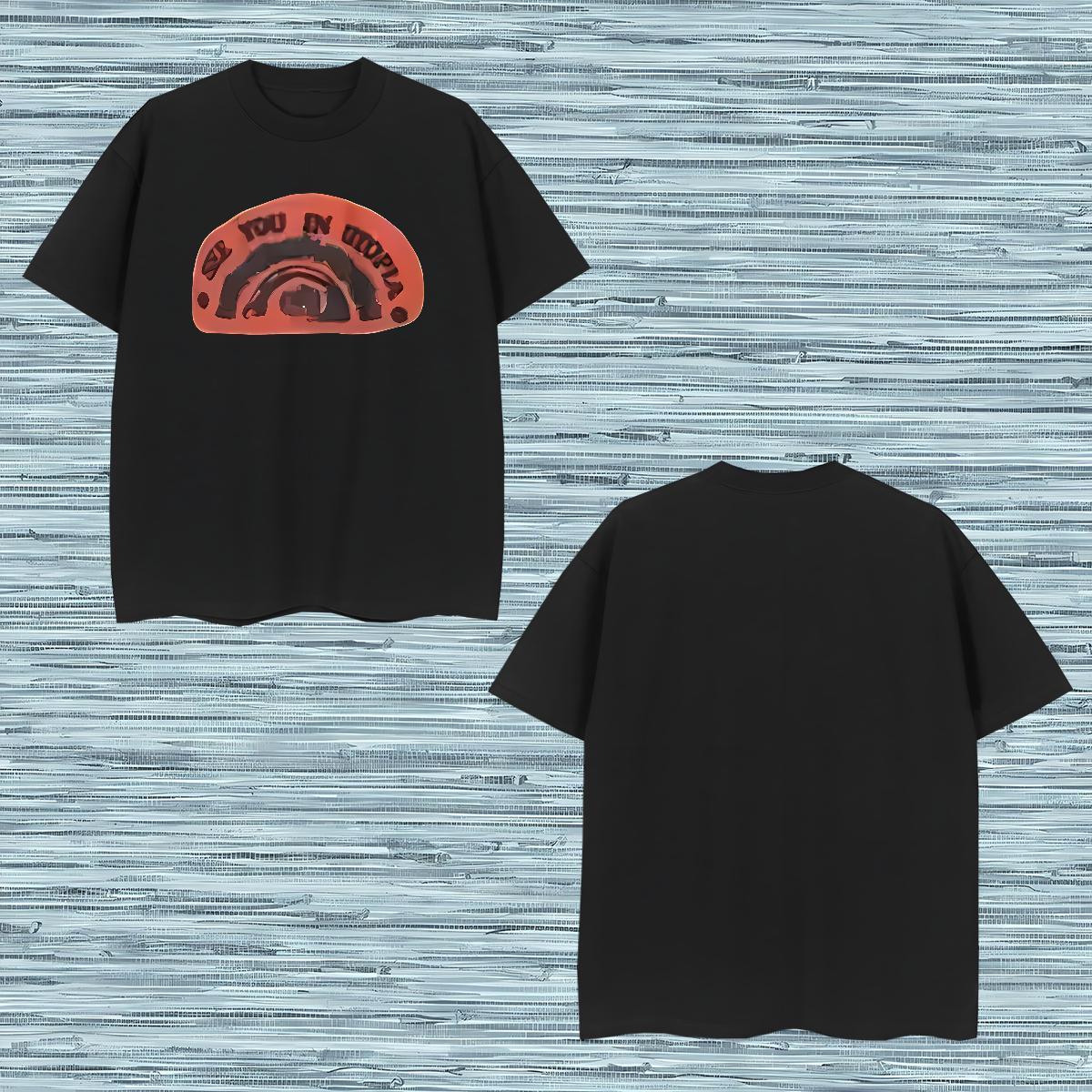 T-Shirts for Men 230g Cotton logo Casual Beach Round Neck Short Sleeve Cartoon Print Couples T Shirts 2024 Summer Cool Design Tops Shirt