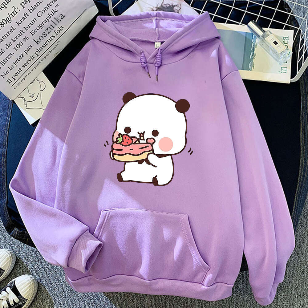 Dudu Bubu Women Casual Cartoon Aesthetic Sweatshirt Kawaii Graphic Haruku Pullover Plus Size Autumn Winter Hoodie