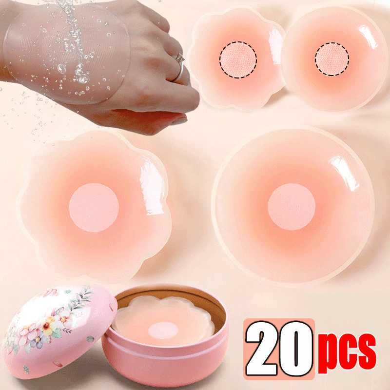 Reusable Women Breast Petals Lift Nipple Cover Invisible Petal Adhesive Strapless Backless Stick on Bra Silicone Breast StickersXJ2410
