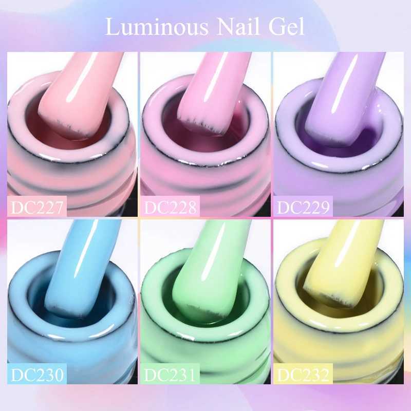 MEET ACROSS 7ml Luminous Gel Nail Polish Macaron Summer Candy Hot Colors Neon Glow-in-dark Soak Off UV LED Gel Varnish Nail ArtM240814