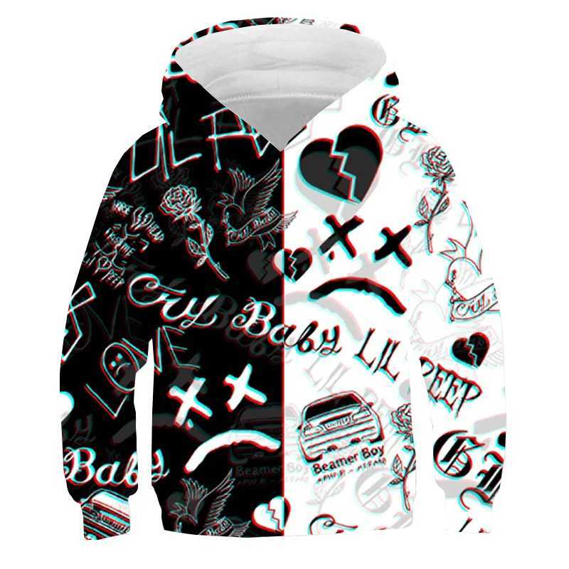 Funny 3D Lil Peep Hoodies Childrens Sweatshirt Boys Girls Streetwear Fashion Harajuku Hoodies Kids Pullover Boys Tops ClothingY240814