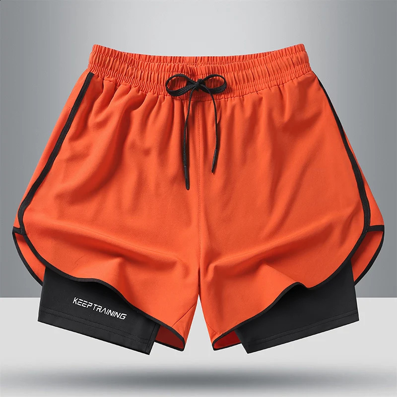 Unisex 2In1 Running Shorts Mens Summer Quick Drying Breathable Active Training Exercise Jogging Cycling Loosefit 24