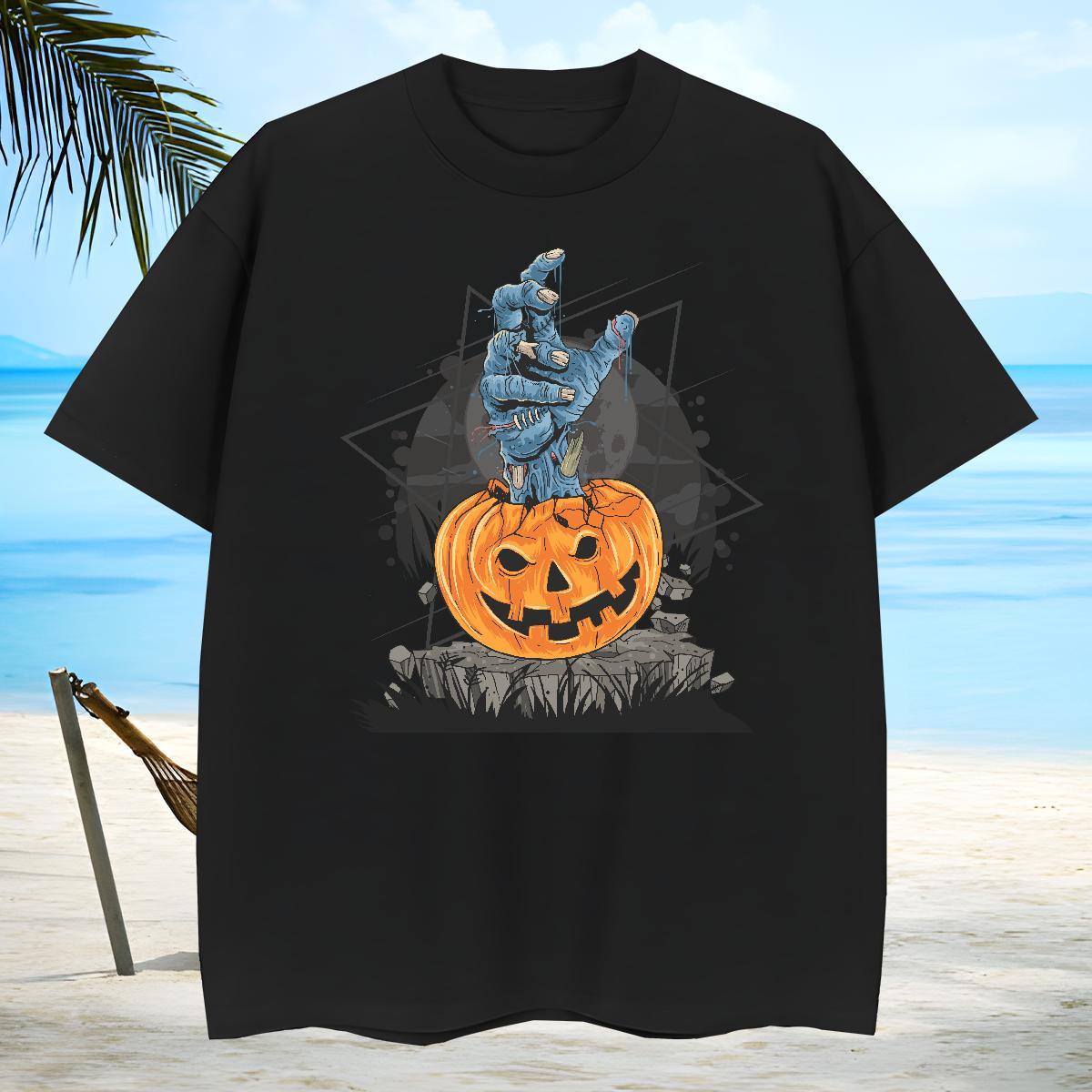 Free Shipping Men T Shirts pumpkin Short Sleeve O-Neck Street Casual Custom Print Oversized 100% Cotton 230g Tshirt for Man Woman 2024 Summer Clothing