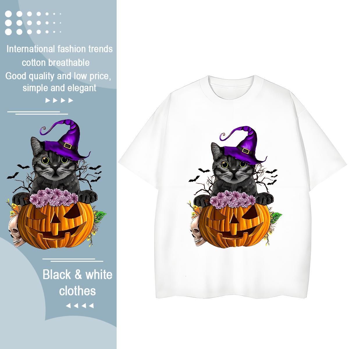 Designer Man T Shirts halloween Breathable Soft Street Skull 230g Pure Cotton Men Tees DIY Tops Shirt