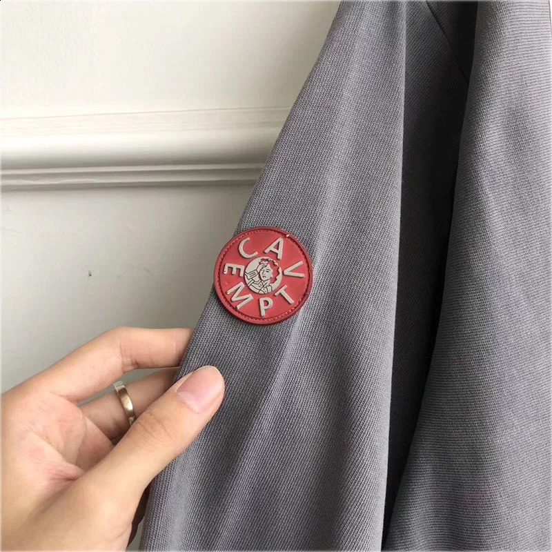 C.E CAV EMPT Long sleeve T-Shirts Spring Autumn Cotton Casual Streetwear Washed Do Old Cross Embroidery CAVEMPT T Shirt 240807
