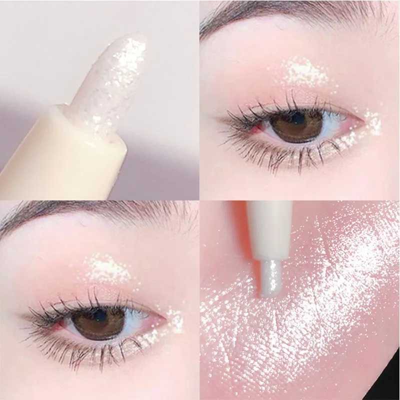 Glitter Silver Lying Silkworm Pen Color Natural Brightening Eye Shadow Pencil Shimmer Glue Eyeliner Waterproof Korean Makeup Y240813