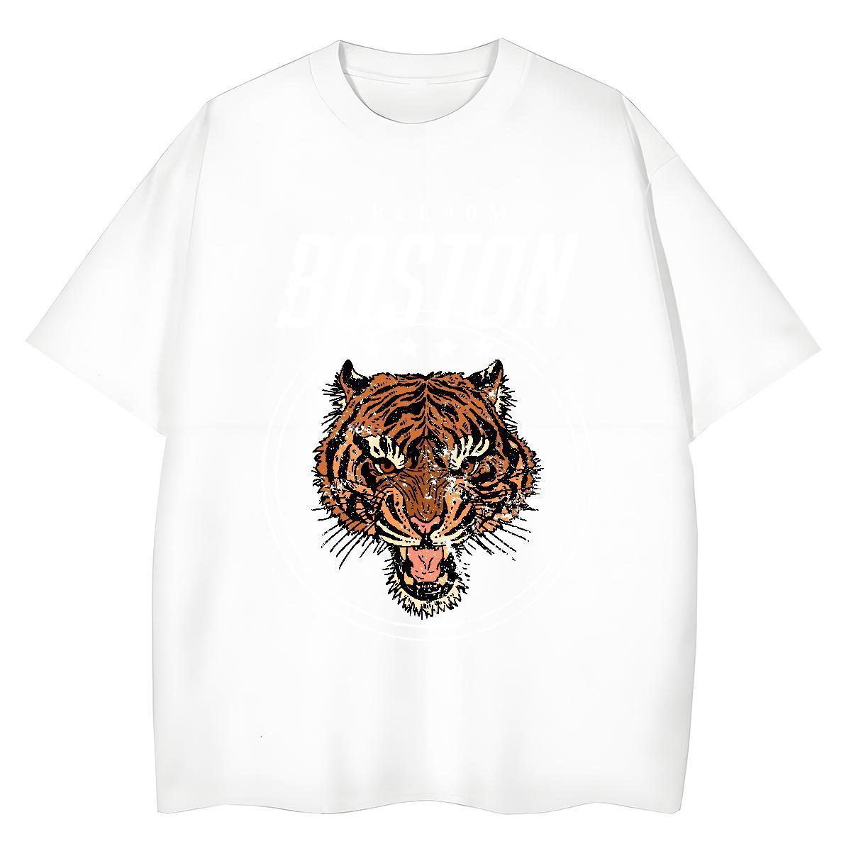 High Quality Mens T Shirts tiger Breathable Short Sleeve Summer Casual Asian Size 230g Pure Cotton Mens Tshirts Classic Polos