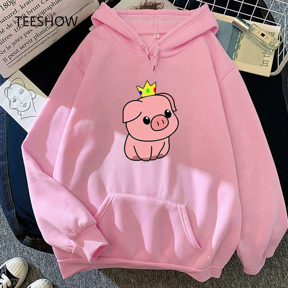 Pig Pink Print Plus Size Hoodie Women Aesthetic Dream Smp Sweatshirts Haruku Long Sleeve Female Sudaderas Casual Clothing