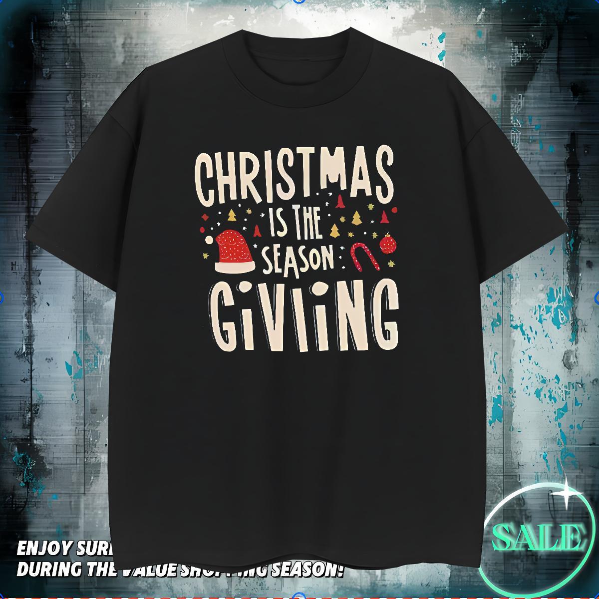 T shirt 230g Cotton Christmas Casual Daily Wear Breathable Short Sleeve DIY Men Tees Wholesale Loose Tops