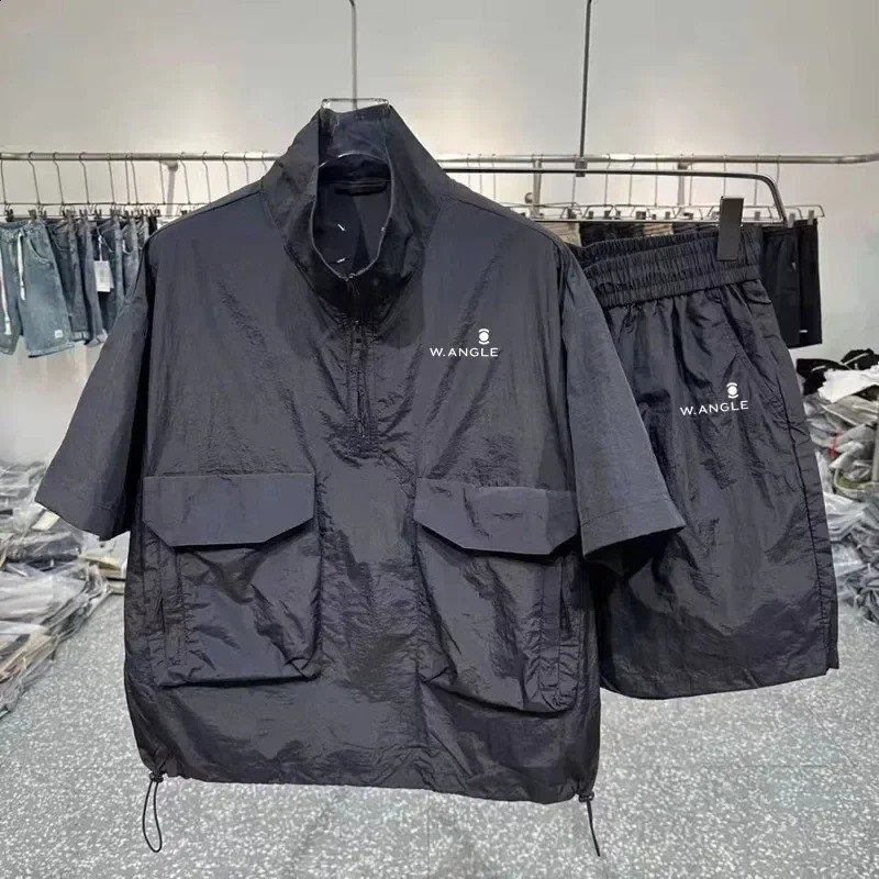 Korean Quick Drying Set Summer Golf Wear Men High Quality Golf Suits Chaopai Casual Jacket Golf Clothing Men Golf Shorts 240814