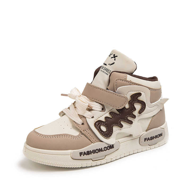 Sneakers Childrens board shoes 2023 Spring and Autumn new fashionable boys mid size childrens western-style high top childrens shoes girls panda shoes