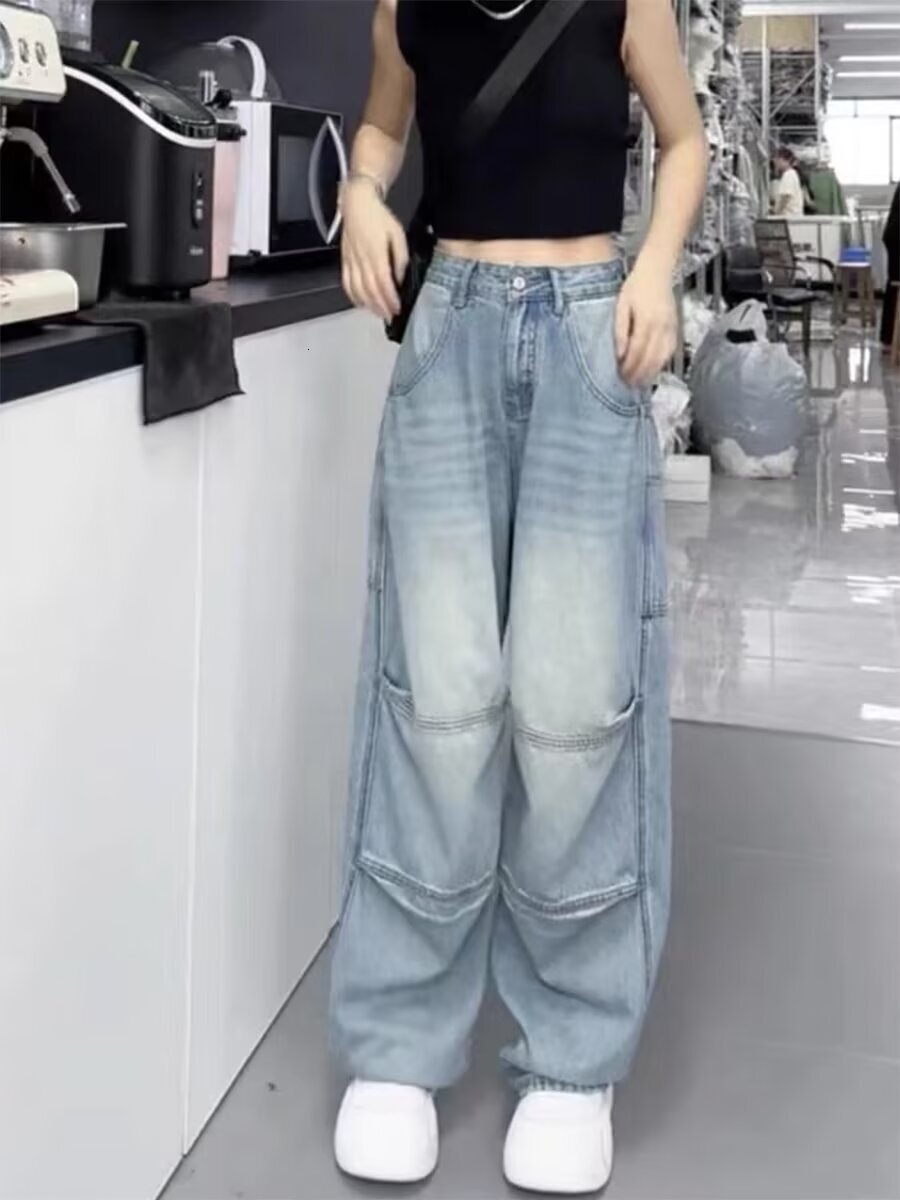 58 Women's straight loose spring autumn/winter 2024 new high waisted slim figure wide leg floor length pants