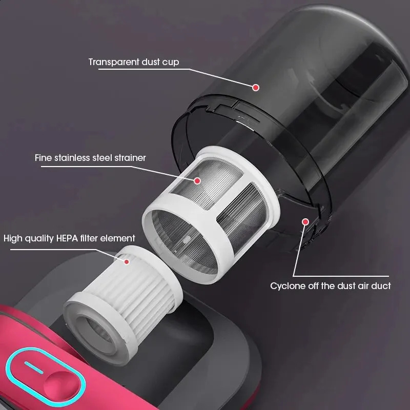 Pest control instrument vacuum cleaner 12000PA portable for mattresses sofas beds household detachable filters bed w240813