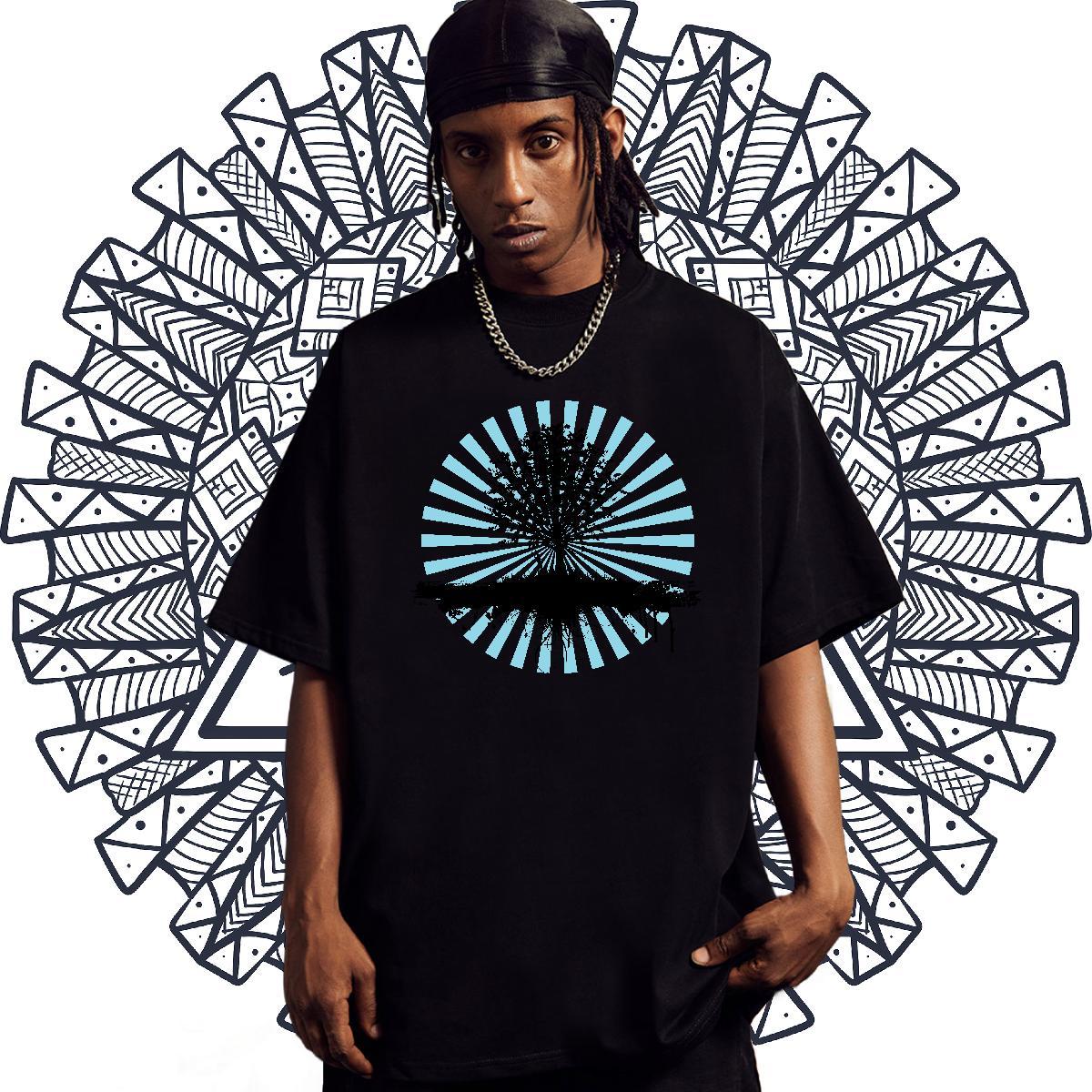 Classic Men Tshirts Hip Hop 230g Cotton Black Oversized Breathable Soft tree Mens T Shirts Fashion Tops Shirt