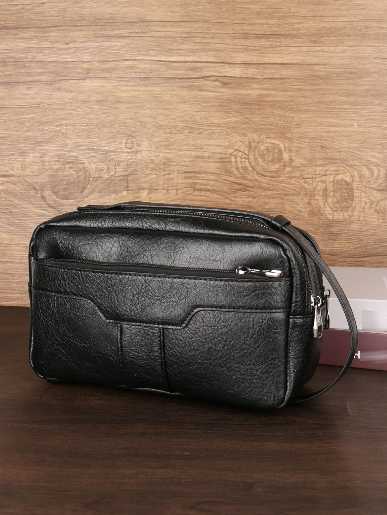 Retro mens clutch bag lightweight waterproof multifunctional large capacity wrist bag office handbag 240812