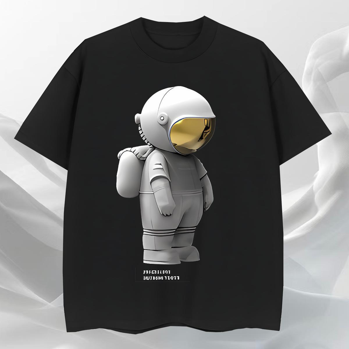 Brand Tshirts Street wear Hip Hop 230g 100% Cotton Oversized Crew Neck spaceman T-Shirts Fashion Tees Shirts