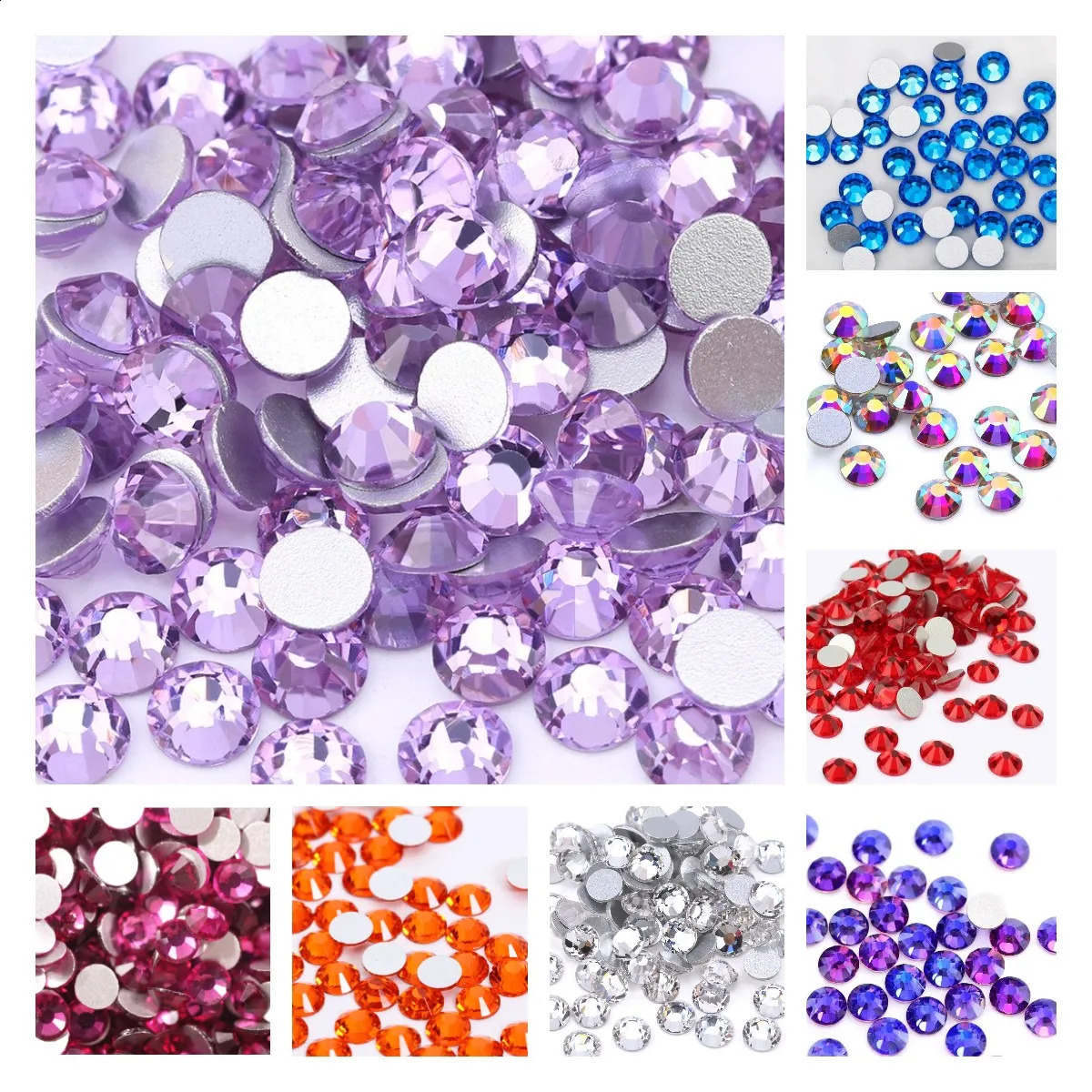77colors Shiny SS20 4.7mm1440pcs Flat Back Non Fix Nail art Rhinestone 3D Glass Nail Art Decorations Garment Mix Rhinestone 240814