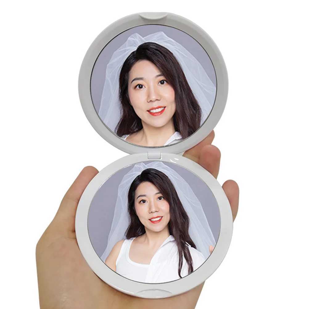 10 X Mini Handbag Makeup Handheld Mirror Makeup Bag Compact Travel Abs Wallet W240813
