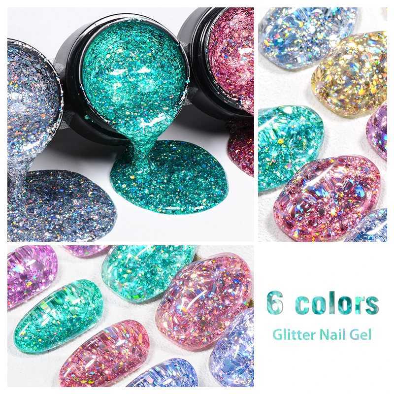 Mtssii 8ml Macaron Sequins Gel Nail Polish Glitter Irregular Shaped Sparkling Soak Off UV LED Nail Art DIY Design VarnishesM240814