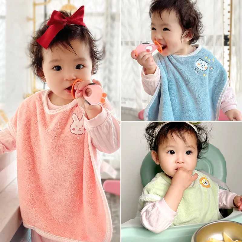 Bibs Burp Cloths Baby Bib Cute Cartoon Bunny Lion Bear Saliva Towel for Toddler Boy Girl Waterproof Coral Fleece Tooth Brush Towel Baby StuffL4812