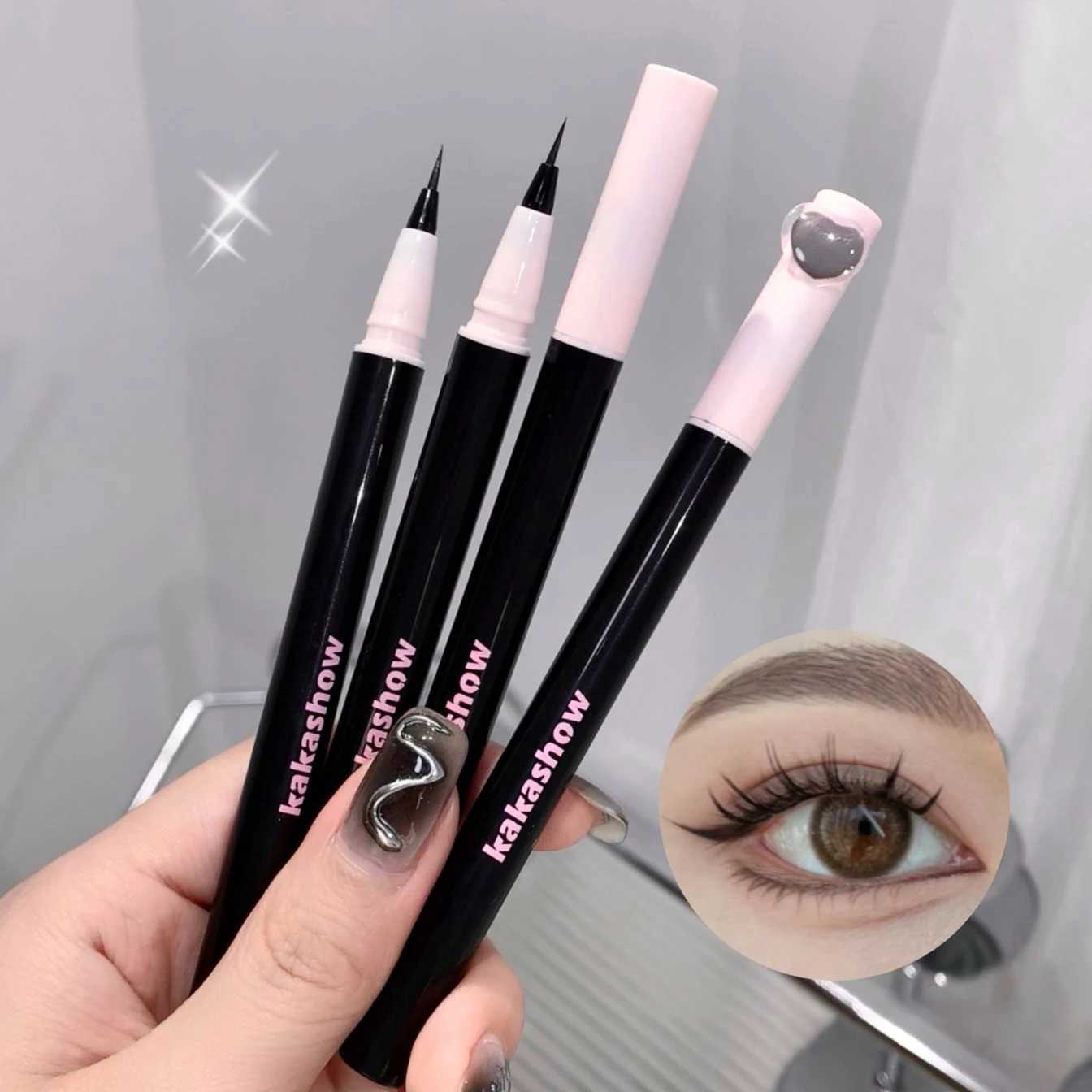 0.05mm Eyeliner Liquid Pen Matte Smooth Quick Dry Waterproof Ultra-thin Eyeliner Lower Eyelash Pen Non Smudging Korean Makeup Y240813