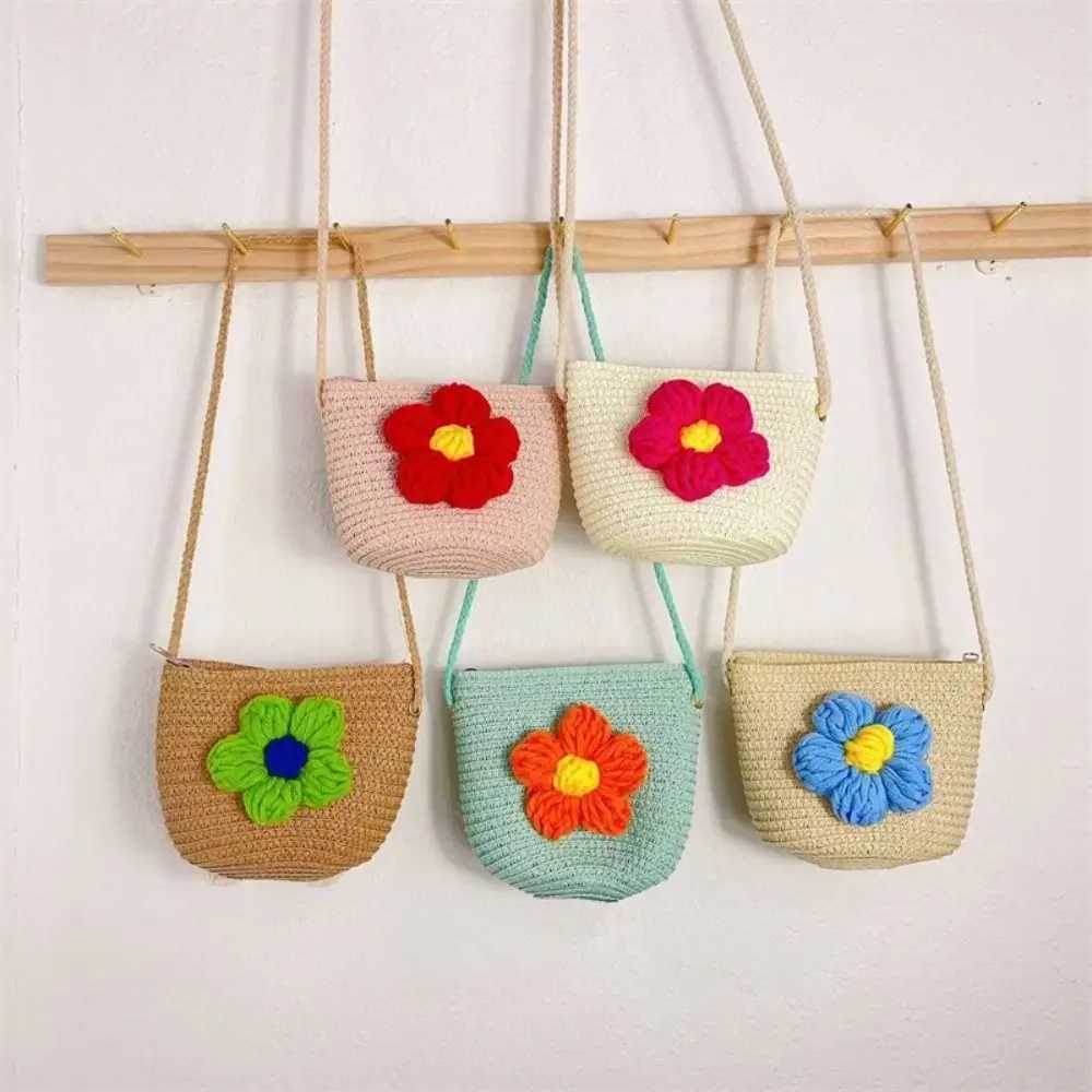 Handmade summer childrens shoulder bag cute floral baby bag messenger bag childrens key coin wallet princess mini handbag W240813